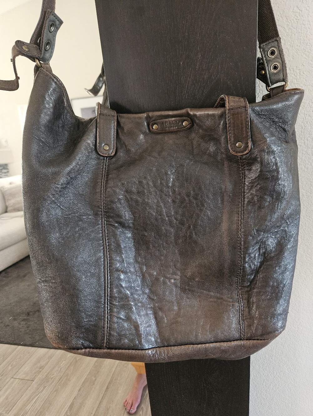 Oversized Leather Tote Bag - Picture 5 of 12